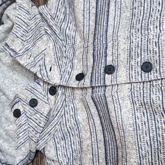 Burton Dry Ride Fleece Lined Striped 6 Button Henley Hoodie Size Small Snowboard - Picture 4 of 13